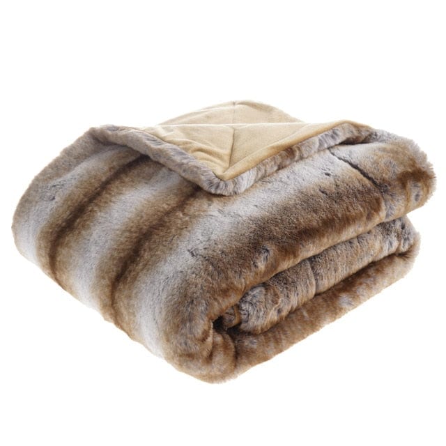 Plaid en Fausse Fourrure Marron Chaud 125x150 cm