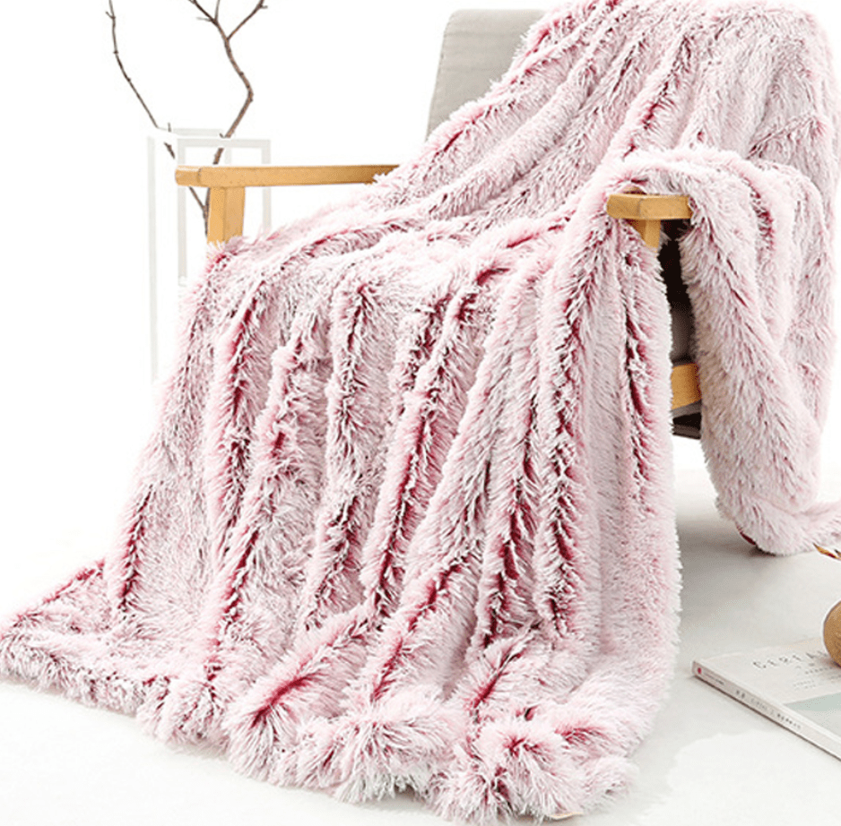 Plaid en Fausse Fourrure Rouge Luxueux 130x160cm