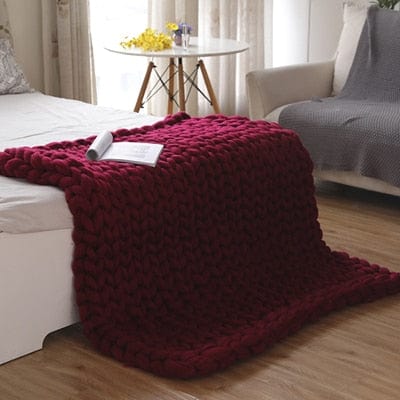 Plaid Tricot Rouge Deluxe 150x200 cm / Rouge