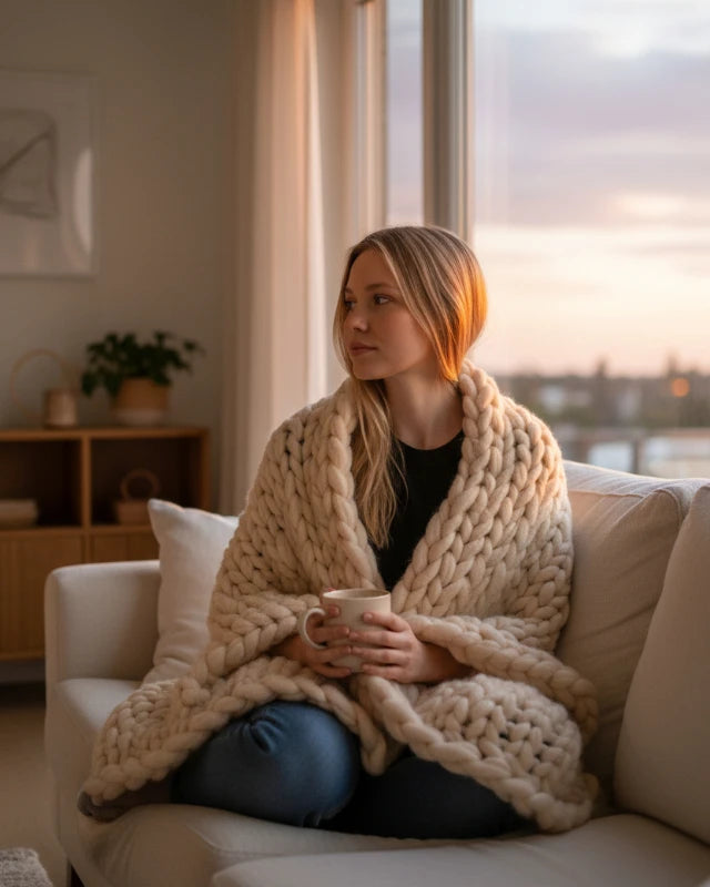 Plaid Grosse Maille Yellow Brize