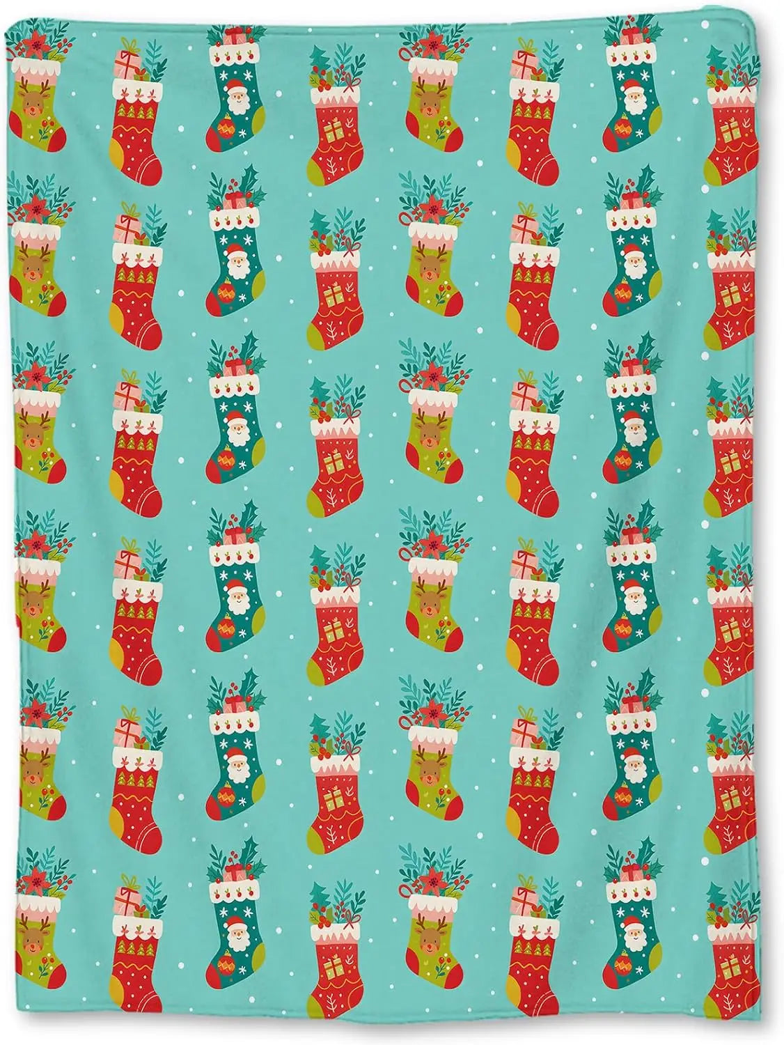 Plaid Noël Bas de Noël Festif Rouge et Vert