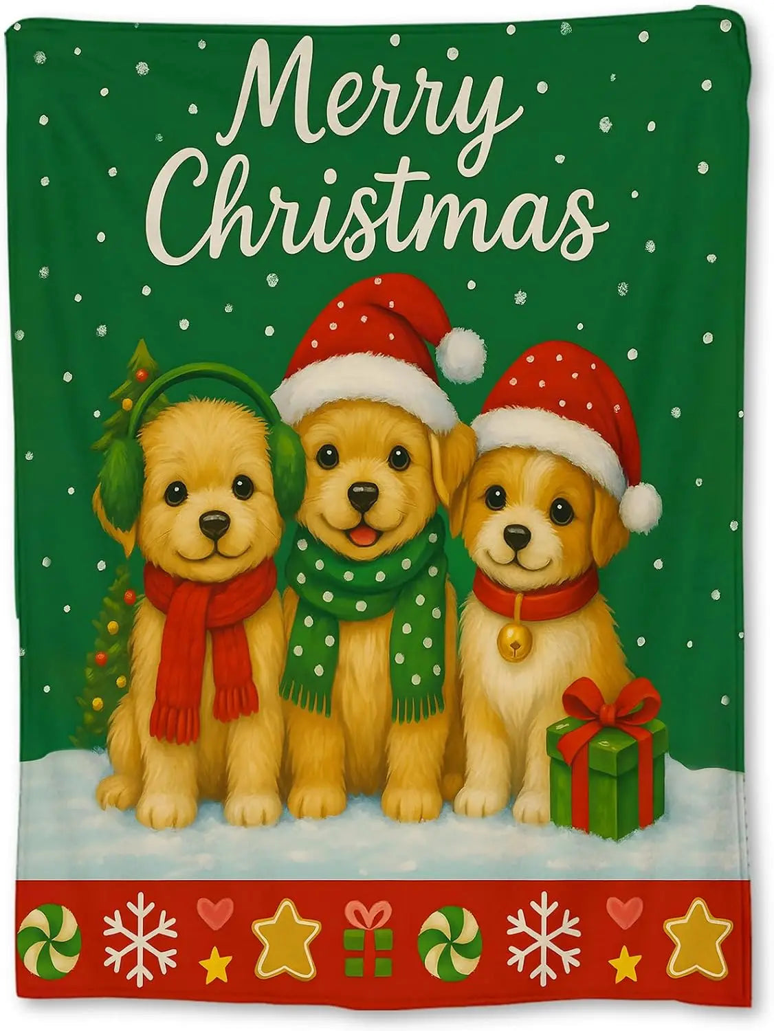 Plaid Noël Chien Léo Merry Christmas