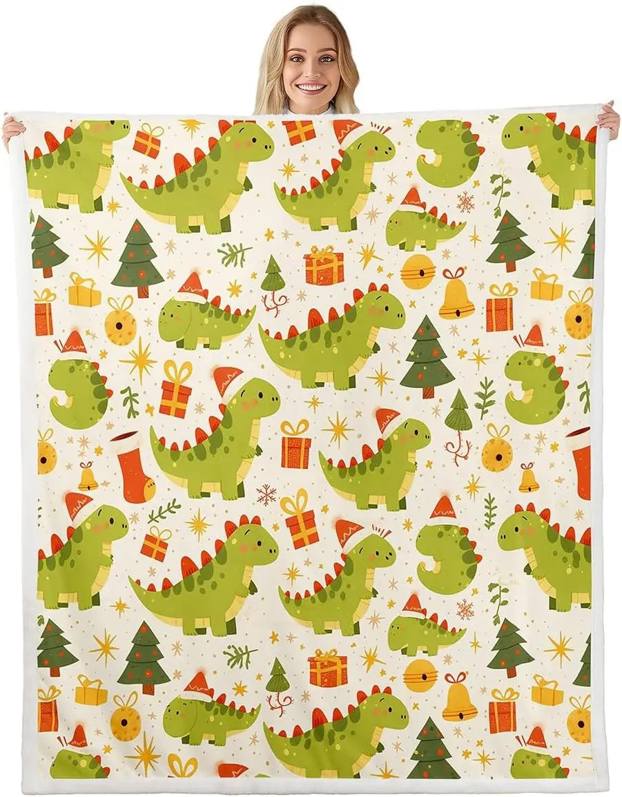 Plaid Noël Dinosaure Rexy le Dino Festif
