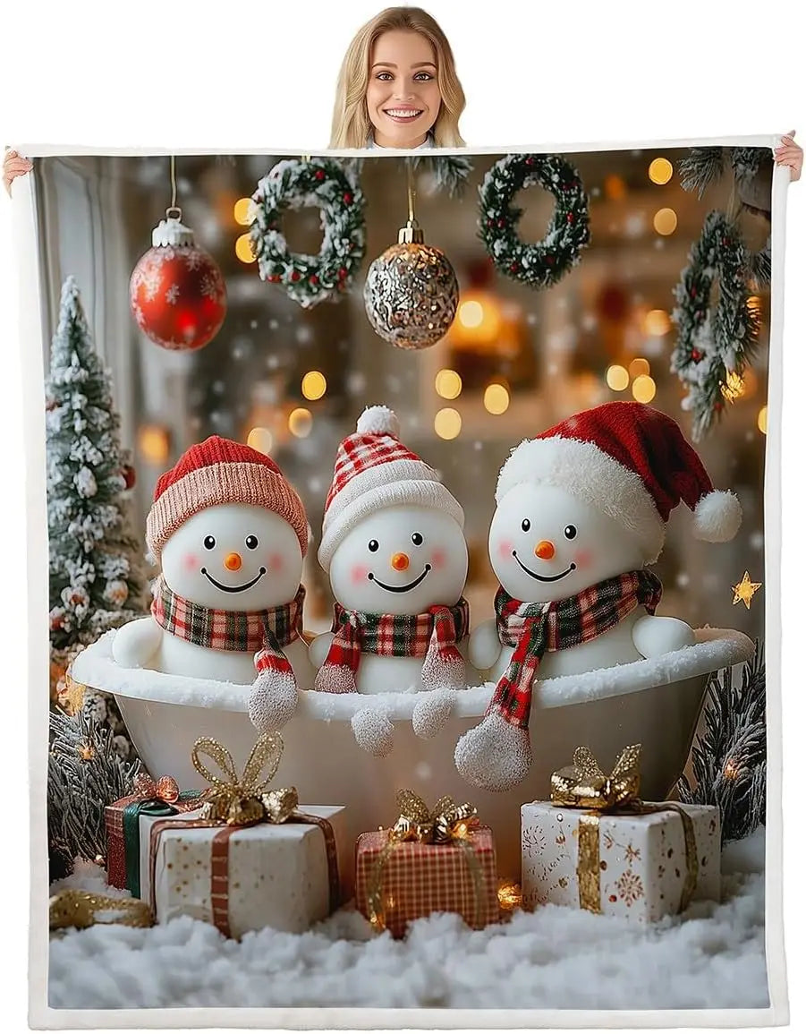 Plaid Noël Bonhomme de Neige Snowball le Rêveur