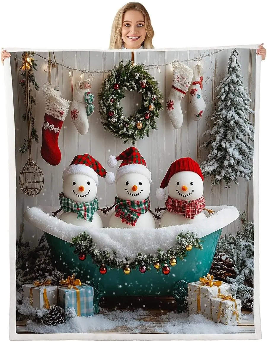 Plaid Noël Olafy le Bonhomme des Neiges