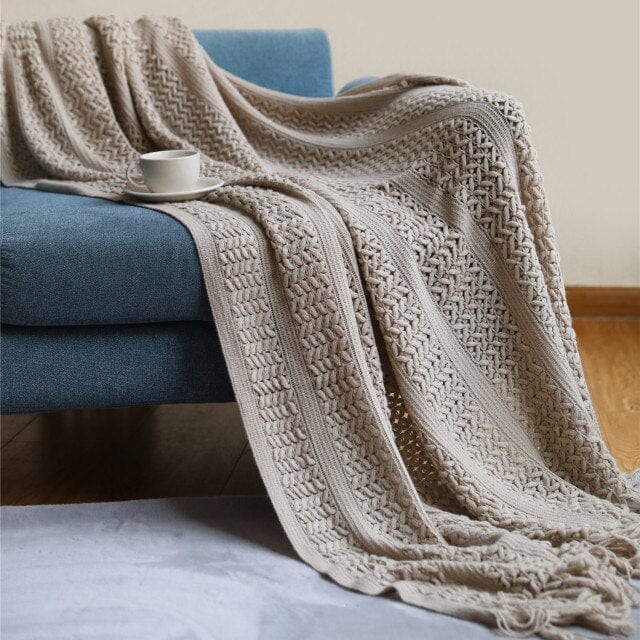 Plaid en Laine Scandinave Beige Beige / 125x170 cm