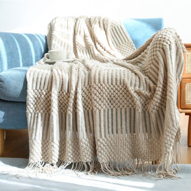 Plaid Laine XXL Beige - Collection Luxe Beige / 125x170 cm