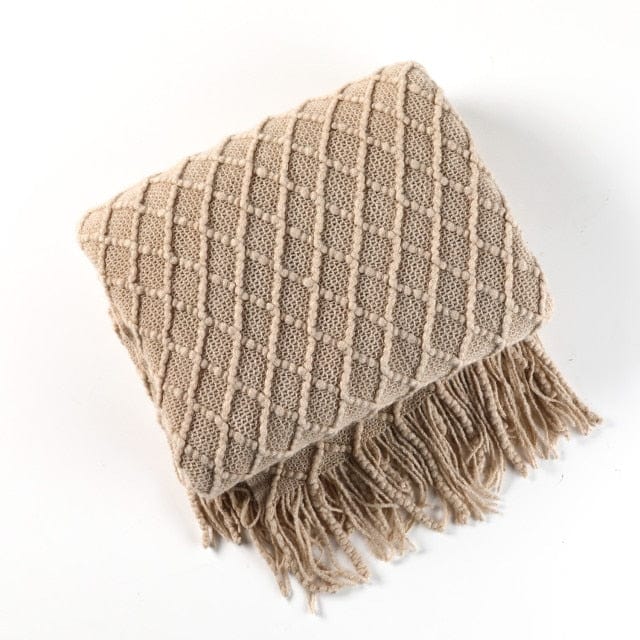 Plaid Scandinave Beige Poudré - Collection Nordique Beige / 125x170 cm