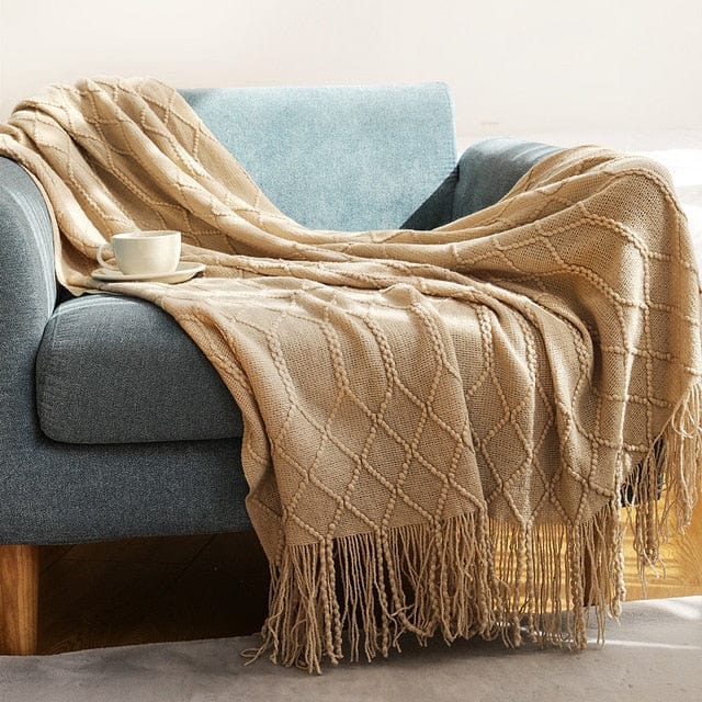 Plaid Scandinave Beige de Luxe Beige / 130x230 cm