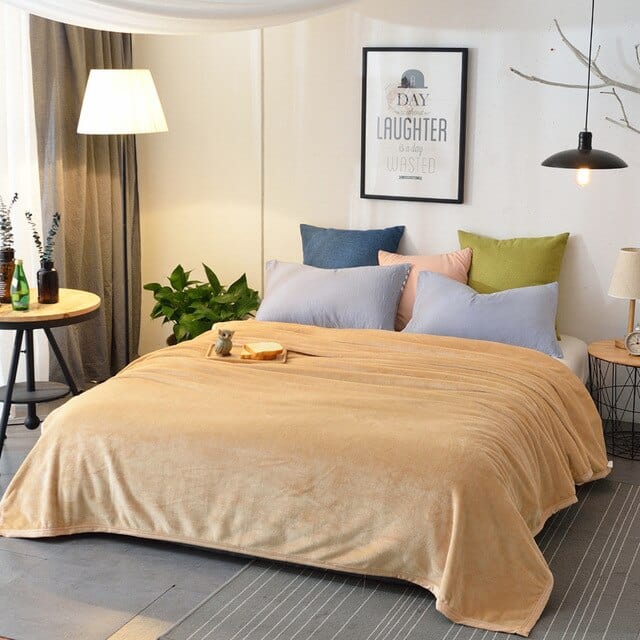 Plaid Polaire Chaud Beige - Luxe et Confort Beige / M - 120x200 cm Plaid confort individuel | Fauteuil & sieste