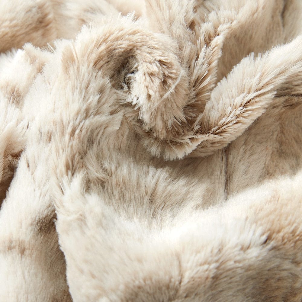 Plaid Fausse Fourrure | Félin Fauve Beige / Taille M - 130x160 cm