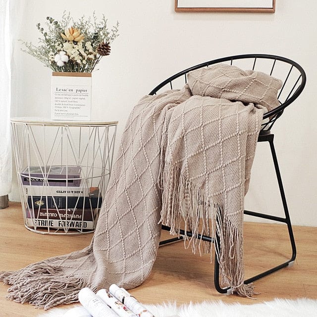 Plaid Laine Beige - Collection Cosy Home Beige / Taille M - 130x170 cm