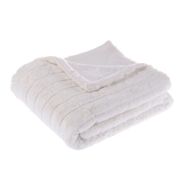 Plaid Fausse Fourrure Luxe Blanc Blanc / 125x150 cm