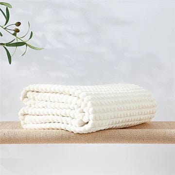 Plaid Polaire pour Canapé Blanc / 130x150 cm
