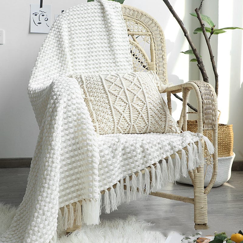 Plaid Nordique Blanc de Luxe Blanc Crème / 125x170 cm
