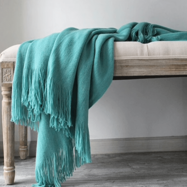 Plaid Voyage Luxe en Laine d'Alpaga Bleu Bleu / 130x150 cm