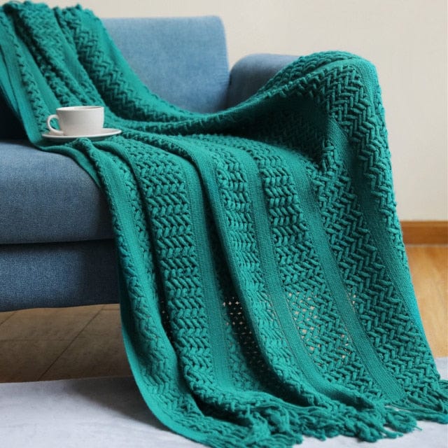 Plaid en Laine Scandinave Bleu Canard Bleu Canard / 125x170 cm
