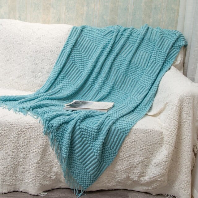 Plaid Laine XXL Bleu Ciel - by CozyHome Bleu Ciel / 125x170 cm