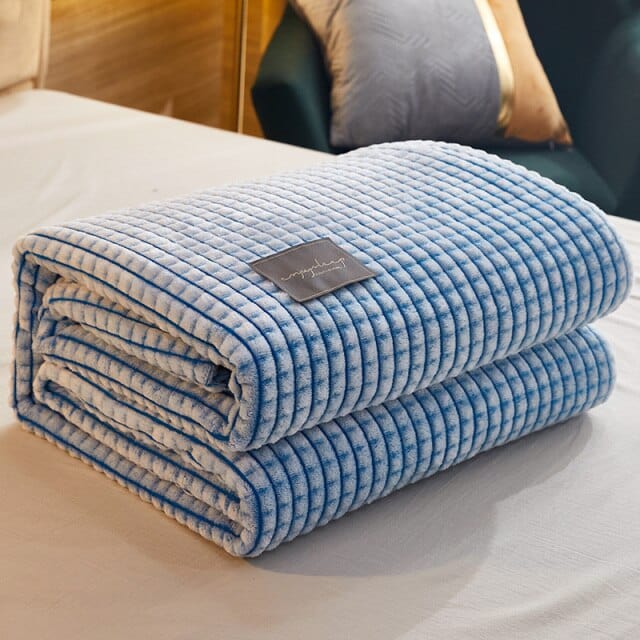 Plaid Polaire Flanelle Bleu Ciel - Édition Limitée Bleu Ciel / M - 120x200 cm Plaid confort individuel | Fauteuil & sieste