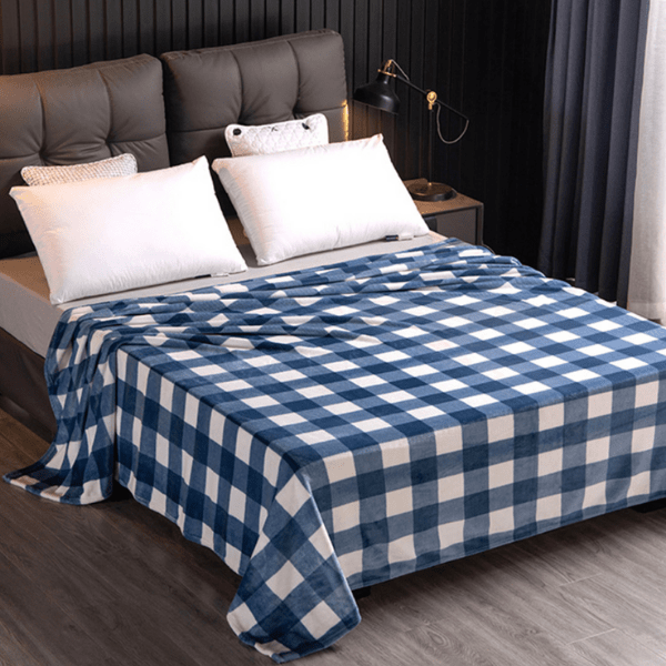 Plaid Scotland White & Blue Bleu et Blanc / 130x150 cm