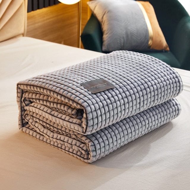 Plaid Polaire Flanelle Bleu Marine - Collection Cozy Warmth Bleu Marine / M - 120x200 cm Plaid confort individuel | Fauteuil & sieste