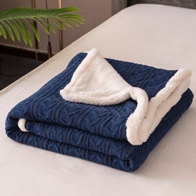 Plaid en Laine Polaire Bleu Marine Royal Bleu Marine / Taille M - 120x180 cm