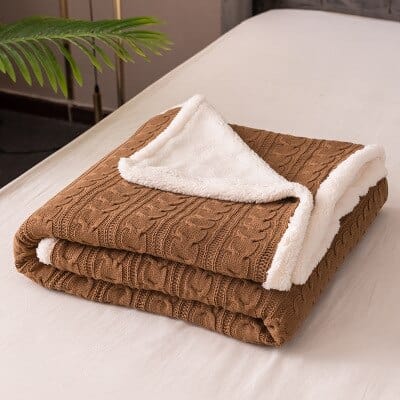 Plaid laine polaire Café Douillet Café / Taille M - 120x180 cm