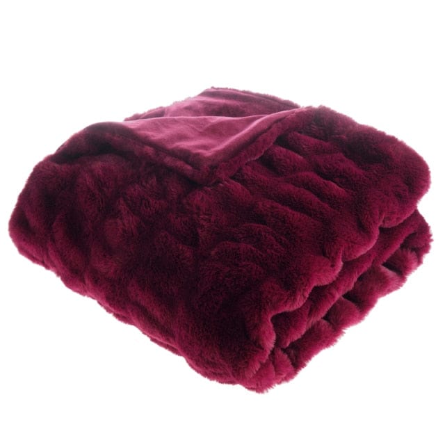 Plaid Luxe Fausse Fourrure Carmin Carmin / 125x150 cm
