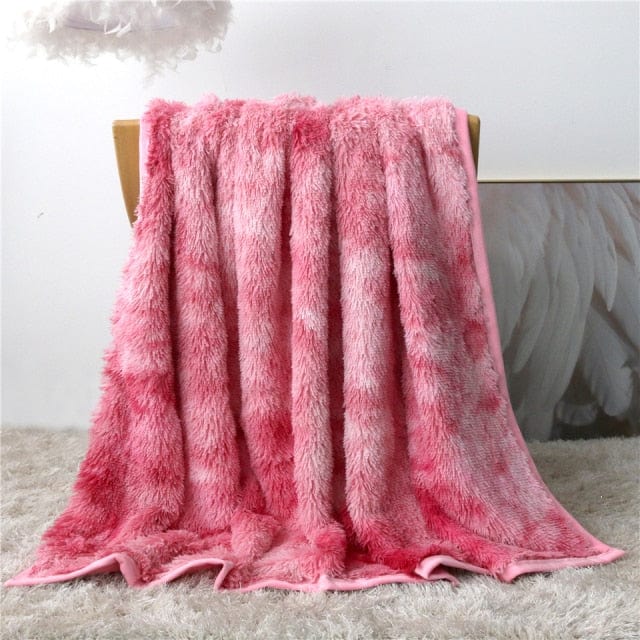 Plaid en Fausse Fourrure Dégradé Rose Élégant Dégradé Rose / Taille M - 130x160 cm