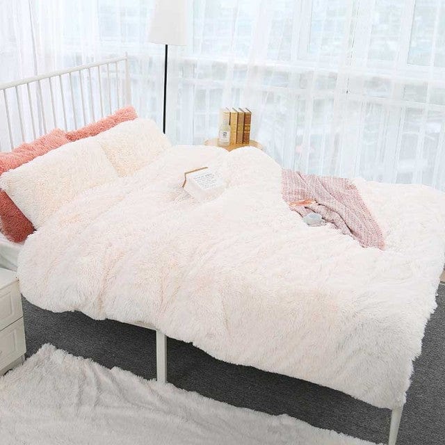Plaid Doux en Fausse Fourrure Luxueuse Ecru / Taille M - 130x160 cm