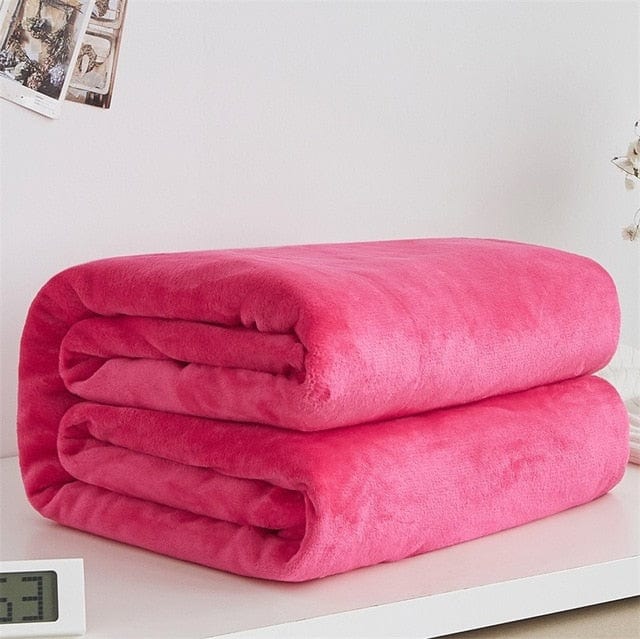 Plaid Polaire Doux : Un Soupçon de Rose Framboise / Taille L - 150x200 cm