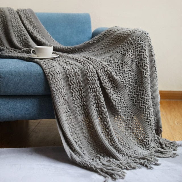 Plaid en Laine Style Scandinave Gris Gris / 125x170 cm