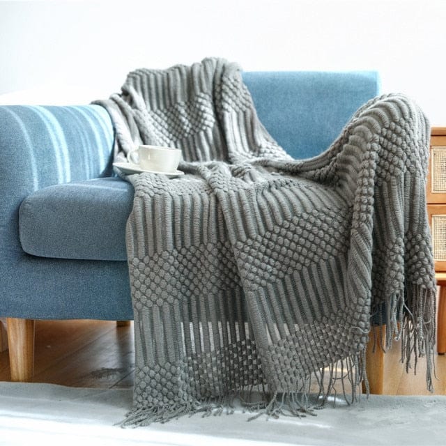 Plaid Laine XXL Gris - Collection CosyChic Gris / 125x170 cm