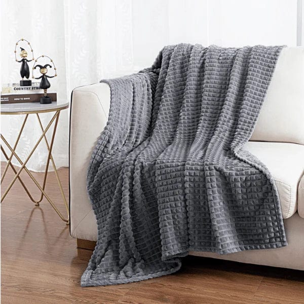 Grand Plaid Polaire Bleu Gris - Édition Spéciale Gris / 130x150 cm