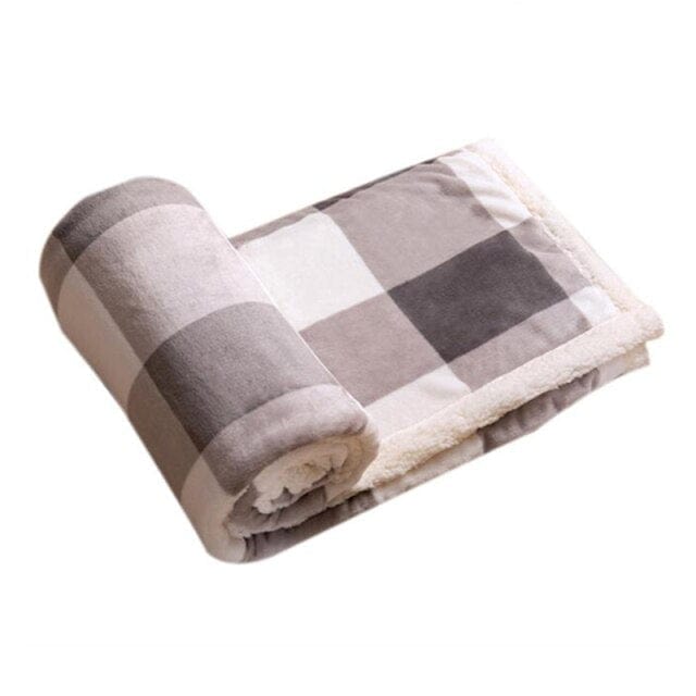 Plaid Écossais Chaud Gris & Blanc - Collection Lumière Hivernale Gris & Blanc / 130x150 cm