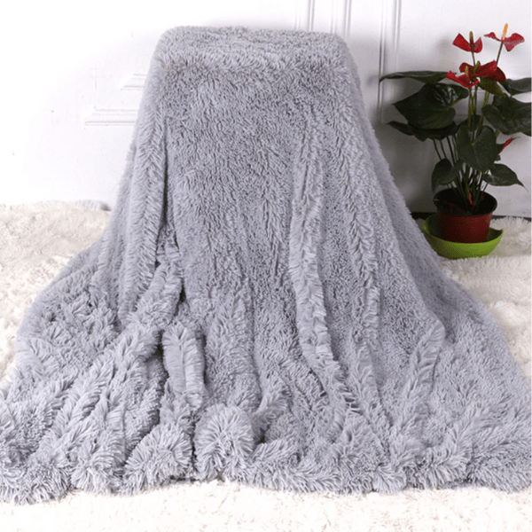 Plaid en Fausse Fourrure Gris Clair Gris Clair / Taille M - 130x160 cm