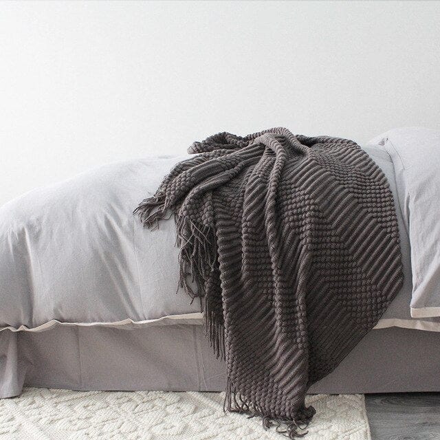 Plaid en Laine XXL Gris Foncé / 125x170 cm