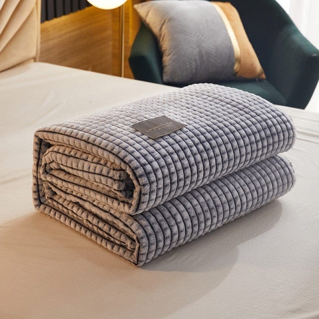 Plaid Polaire Flanelle Gris - Comfort Luxe Gris / M - 120x200 cm Plaid confort individuel | Fauteuil & sieste