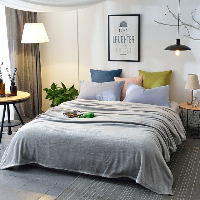 Plaid Polaire Luxe Chaud Gris Gris / M - 120x200 cm Plaid confort individuel | Fauteuil & sieste