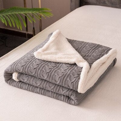 Plaid en Laine Polaire Gris Souris de Luxe Gris Souris / Taille M - 120x180 cm