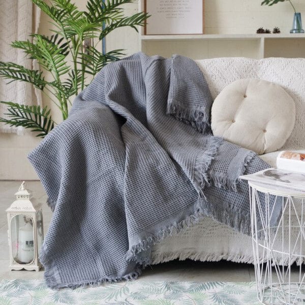 Plaid Bohème Gris Perle Gris Souris / Taille S - 90x180 cm