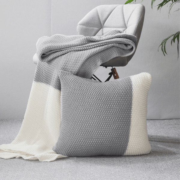 Plaid Polaire de Luxe Gris & Blanc Gris / Taille M - 130x170 cm