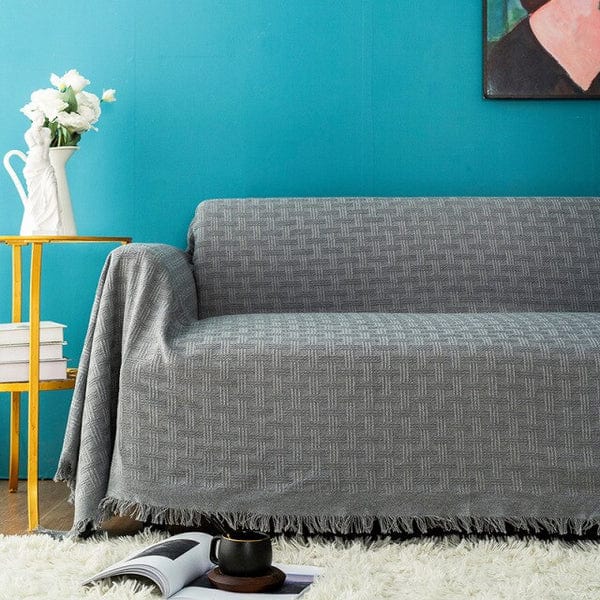 Plaid Bohème Gris - Collection Élégance Naturelle Gris / Taille S - 90x180 cm