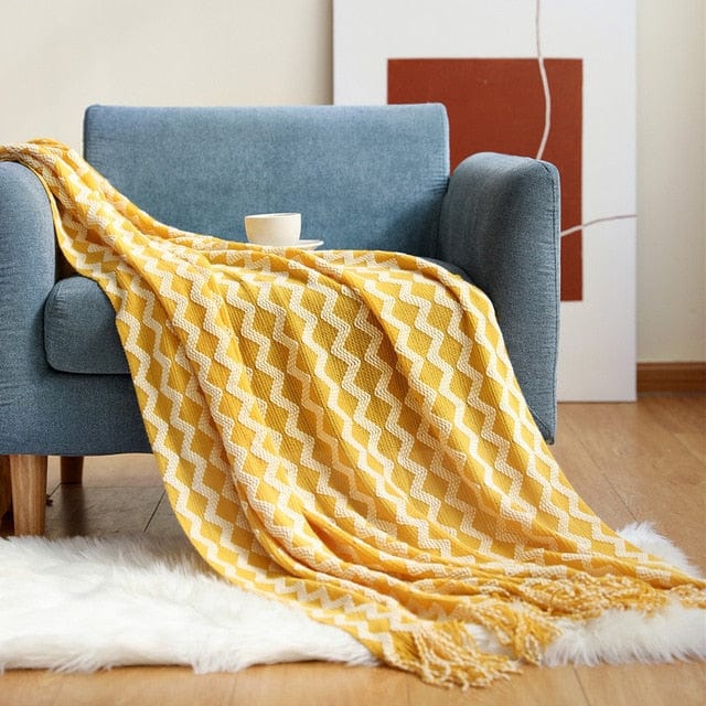 Plaid Nordic Jaune Jaune / 125x150 cm
