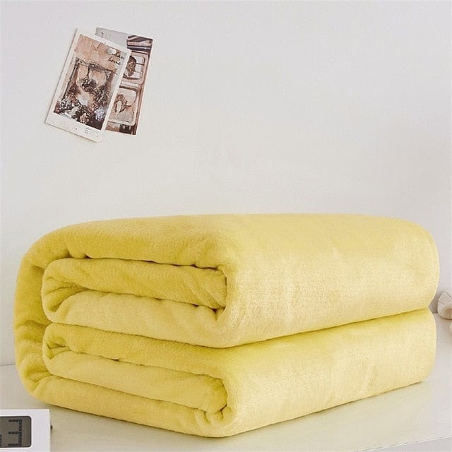 Plaid Polaire Premium Jaune Jaune / Taille L - 150x200 cm