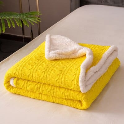 Plaid Jaune en Laine Polaire Prestige Jaune / Taille M - 120x180 cm