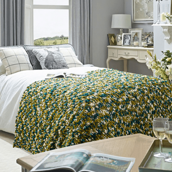 Plaid Laine Lisbonne Collection Prestige Jaune & Vert / 120x150 cm