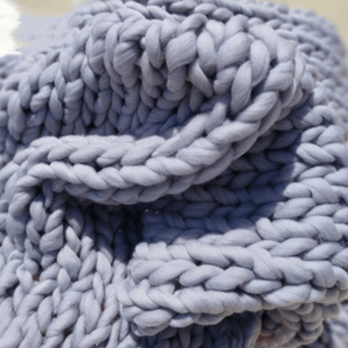 Plaid Douillet en Maille Chunky Lavande / Taille S/M - 100x150 cm