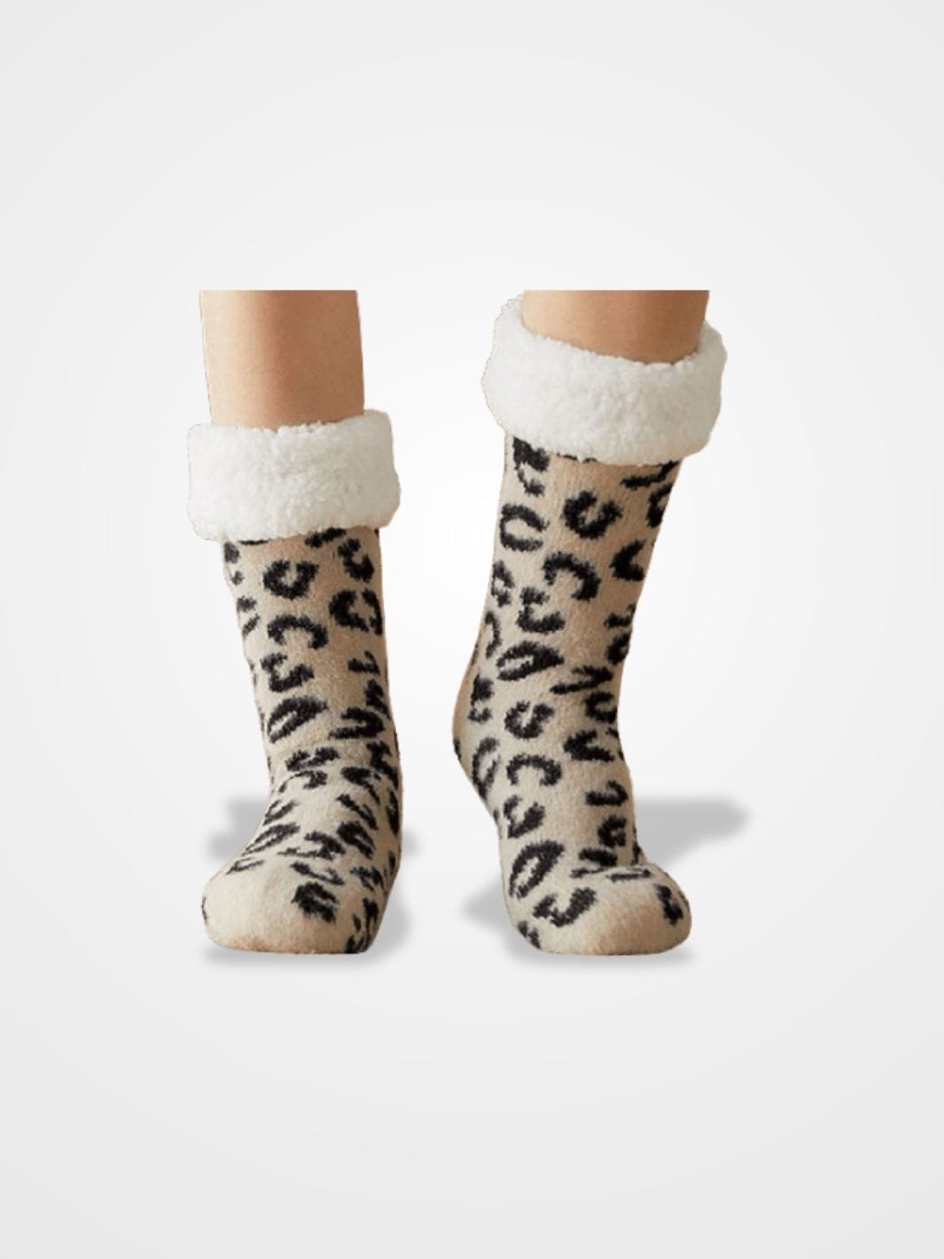 Chausson Chaussette Femme Antidérapant - Confort & Sécurité Léopard / 34.5