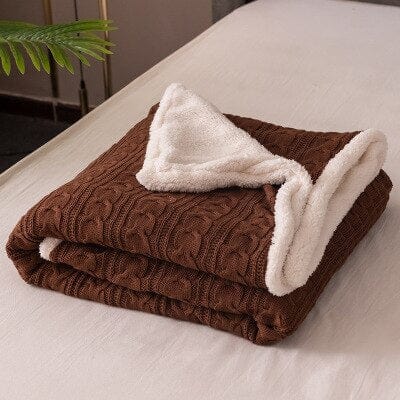 Plaid Chaud en Laine Polaire Marron Marron / 120x180cm